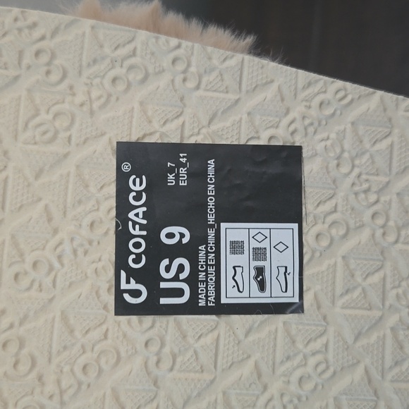 NWT Coface Cream Open Toe Slippers Size 9 - Picture 7 of 8